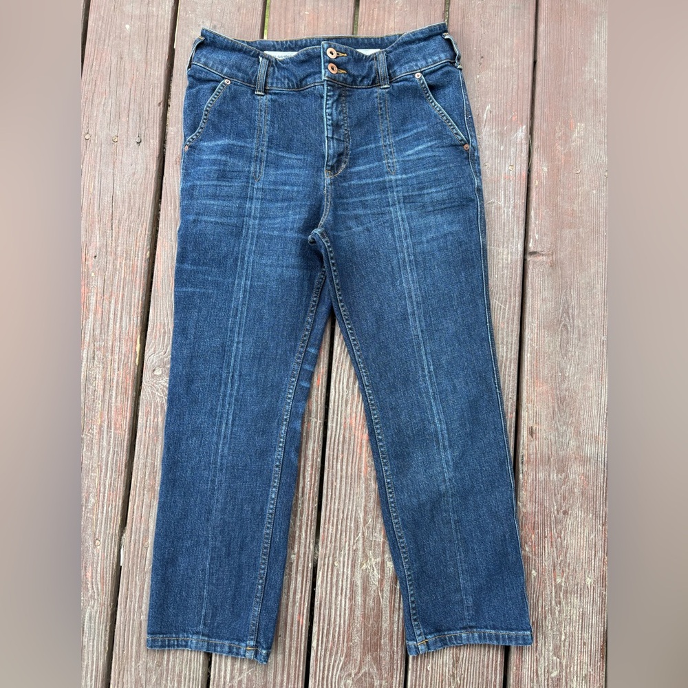 Pilcro Women's Skinny Jeans in Dark Blue Denim